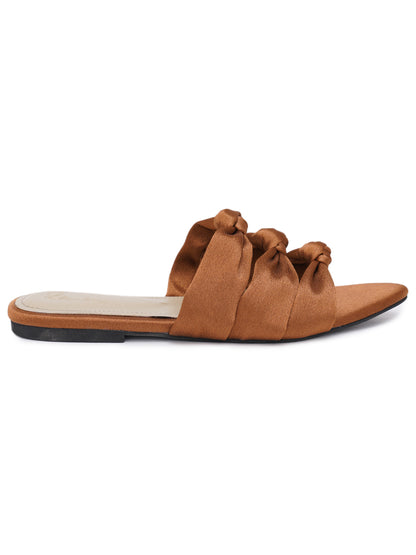 ELANBERG Brown Fashion Synthetic Leather  Flats