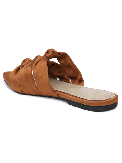 ELANBERG Brown Fashion Synthetic Leather  Flats