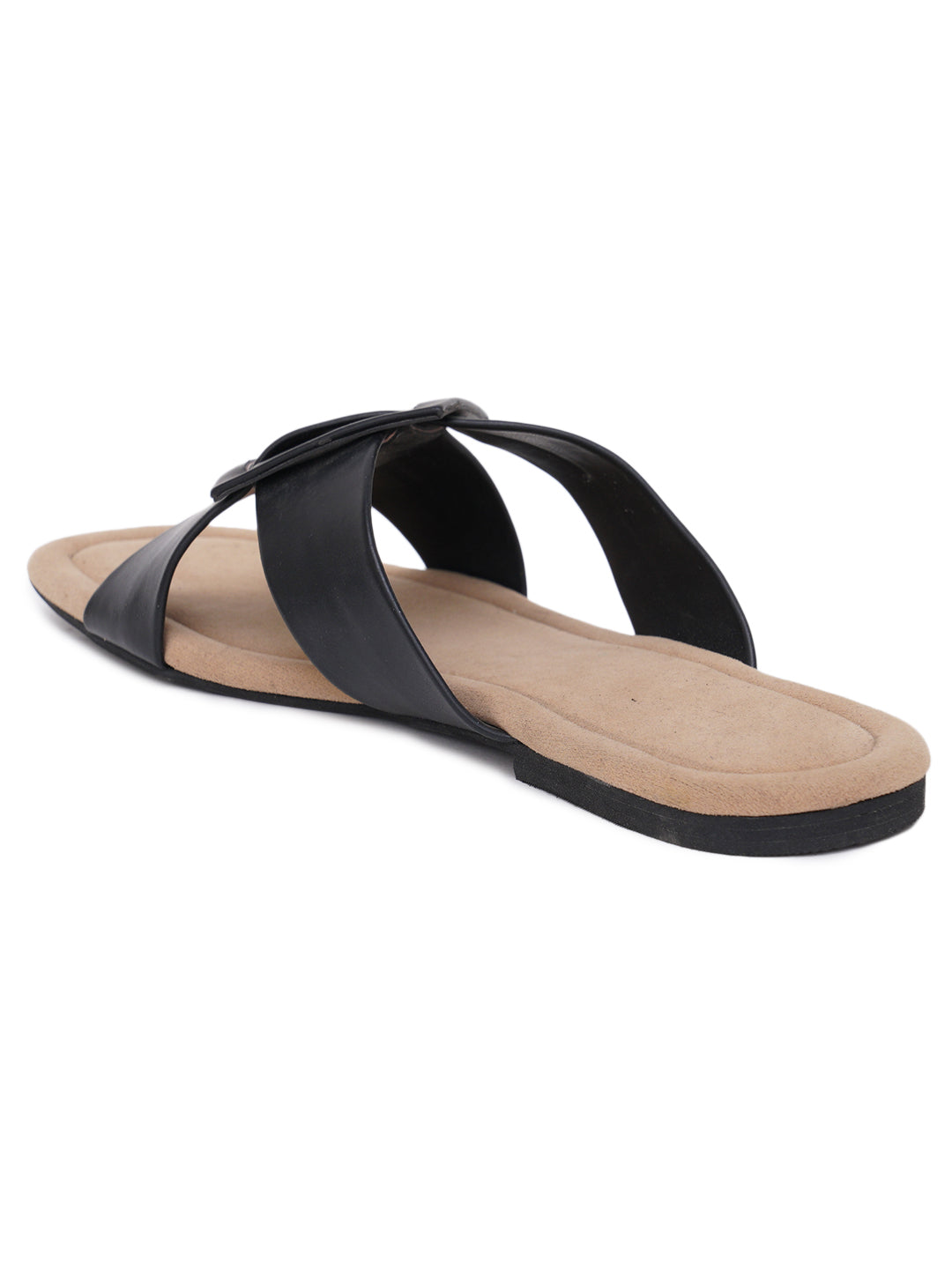 ELANBERG Black Fashion Synthetic Leather  Flats