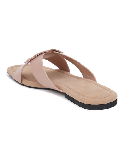 ELANBERG Pink Fashion Synthetic Leather  Flats