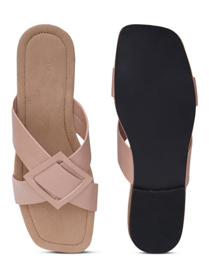 ELANBERG Pink Fashion Synthetic Leather  Flats