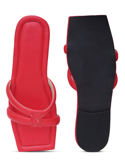 ELANBERG Orange Fashion Synthetic Leather  Flats