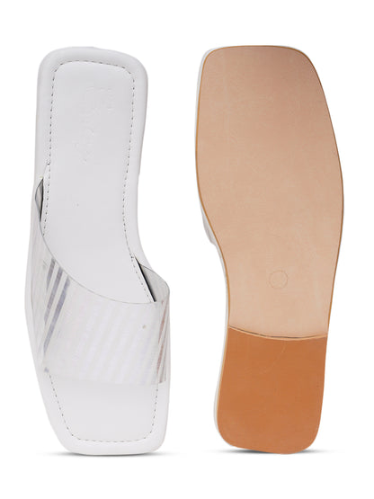ELANBERG Transparent Fashion Synthetic Leather  Flats