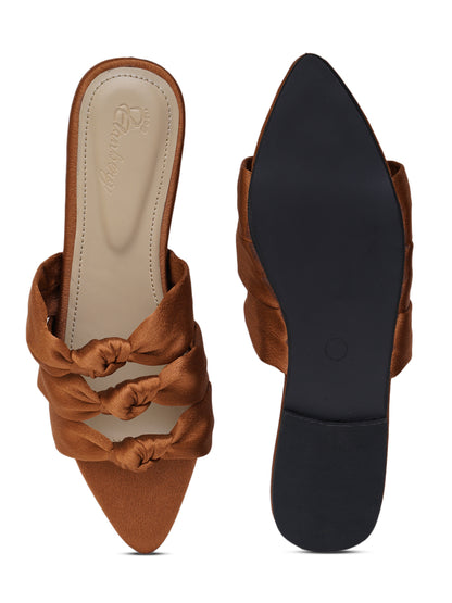 ELANBERG Brown Fashion Synthetic Leather  Flats