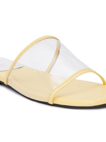 ELANBERG Yellow Fashion Synthetic Leather Slip-On Flats Summer ELANBERG 