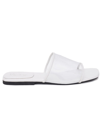ELANBERG White Fashion Synthetic Leather Slip-On Flats Summer ELANBERG 