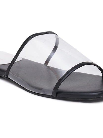 ELANBERG Black Fashion Synthetic Leather Slip-On Flats Summer ELANBERG 