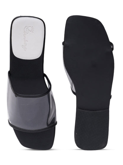ELANBERG Black Fashion Synthetic Leather Slip-On Flats Summer ELANBERG 