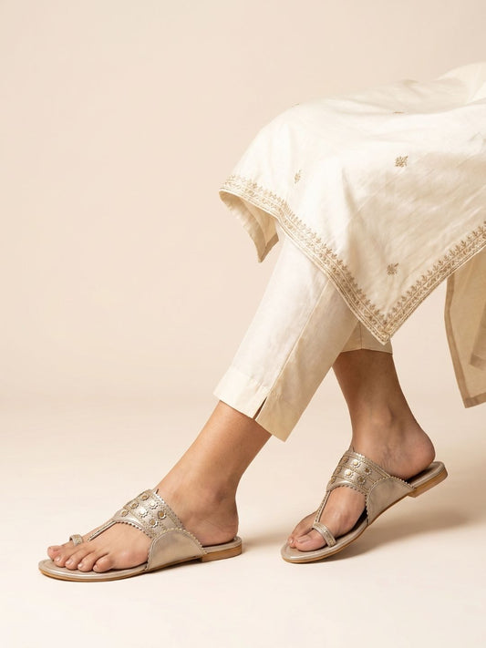 Suhemika Kohlapuri Flat- Champagne