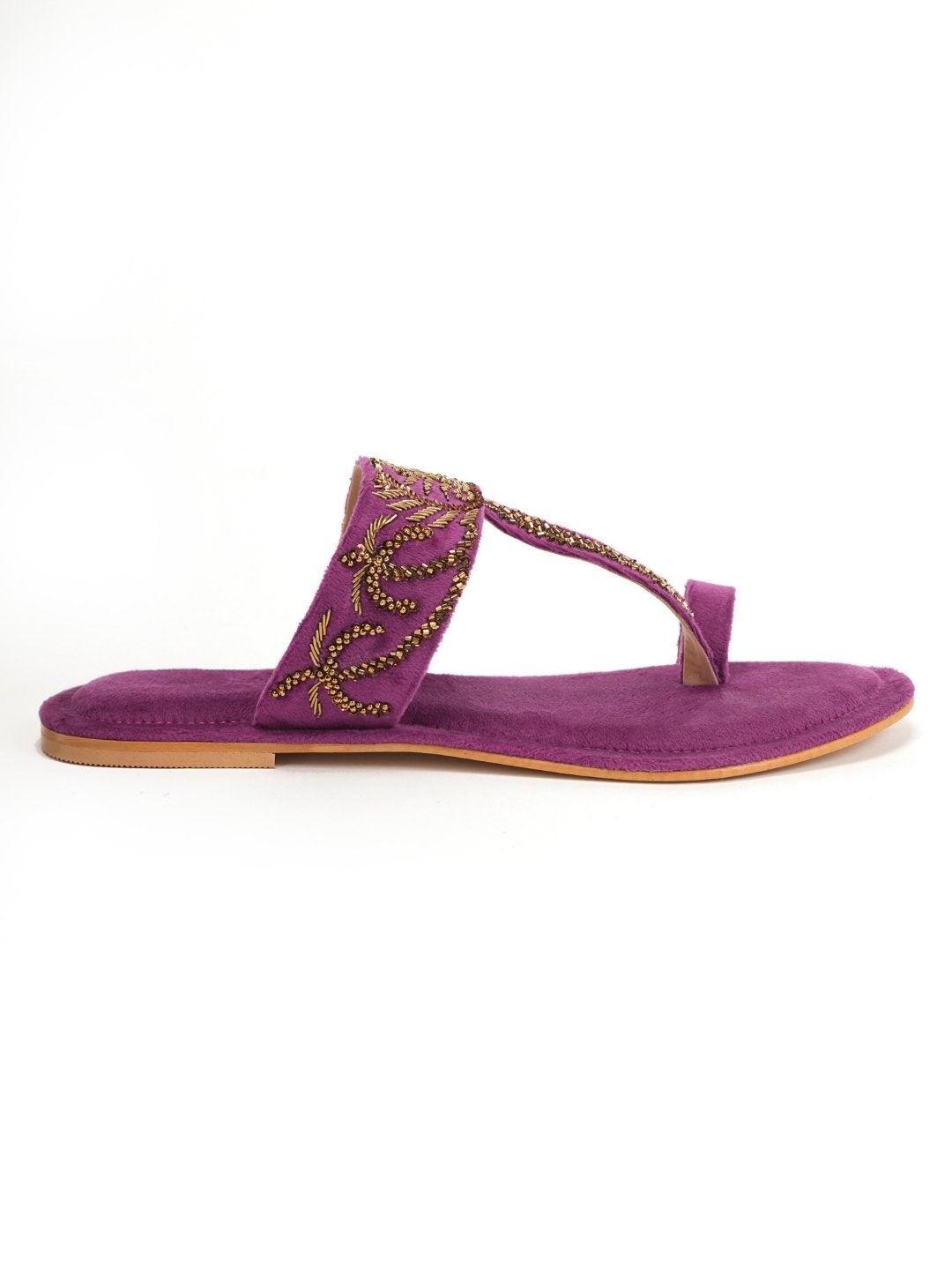 Zarika Handcrafed Ethnic Flat- Purple