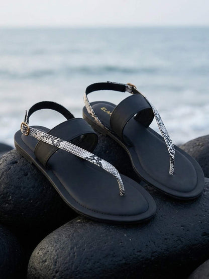 Onyra Luxe Thong Sandal- Black