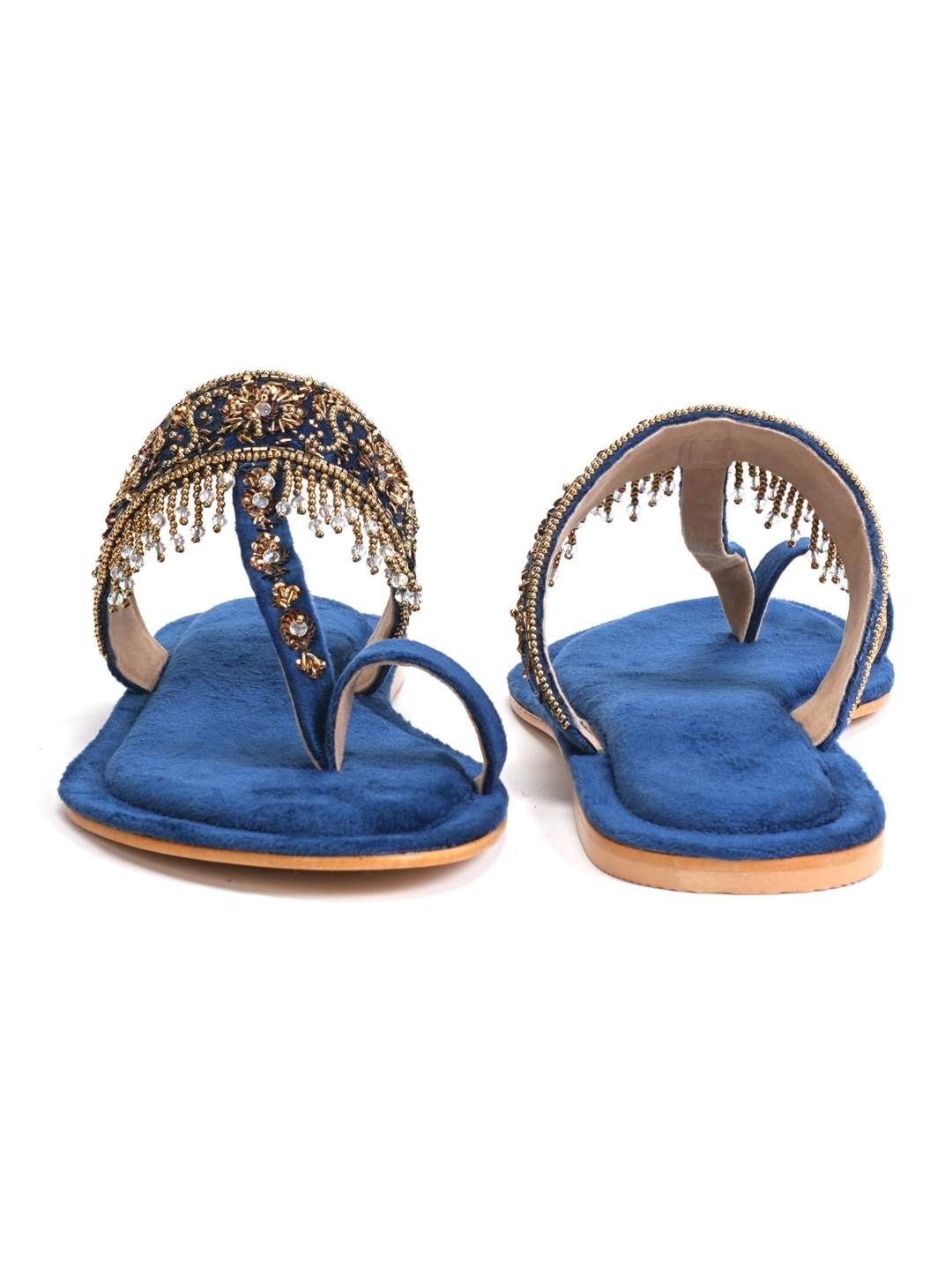 Nirvia Handcrafed Ethnic Flat- Royal Blue