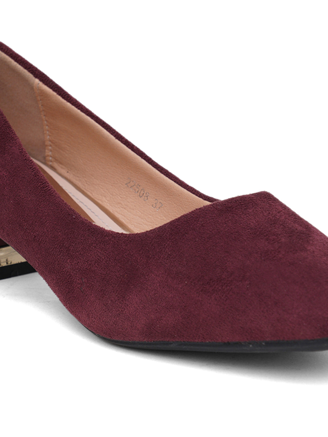 ELANBERG Maroon Casual Closed Back Heels