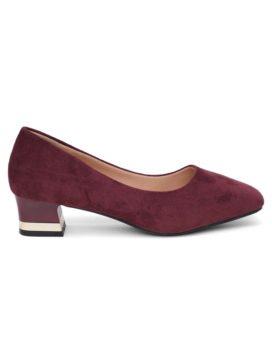 ELANBERG Maroon Casual Closed Back Heels