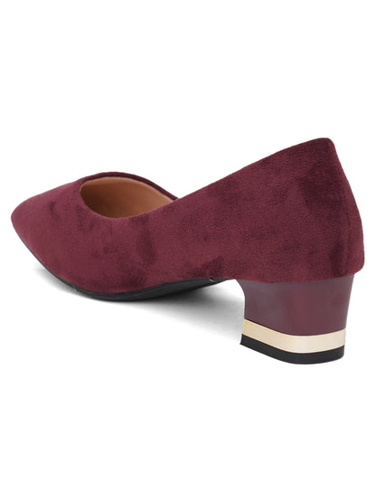 ELANBERG Maroon Casual Closed Back Heels