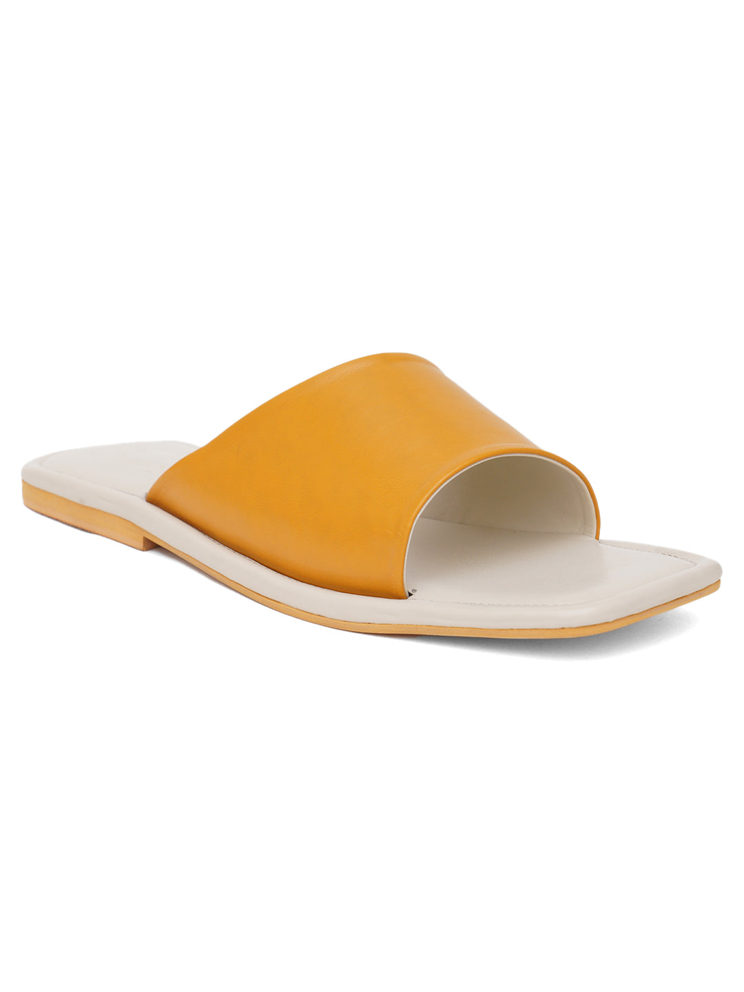 ELANBERG Orange Fashion Synthetic Leather  Flats