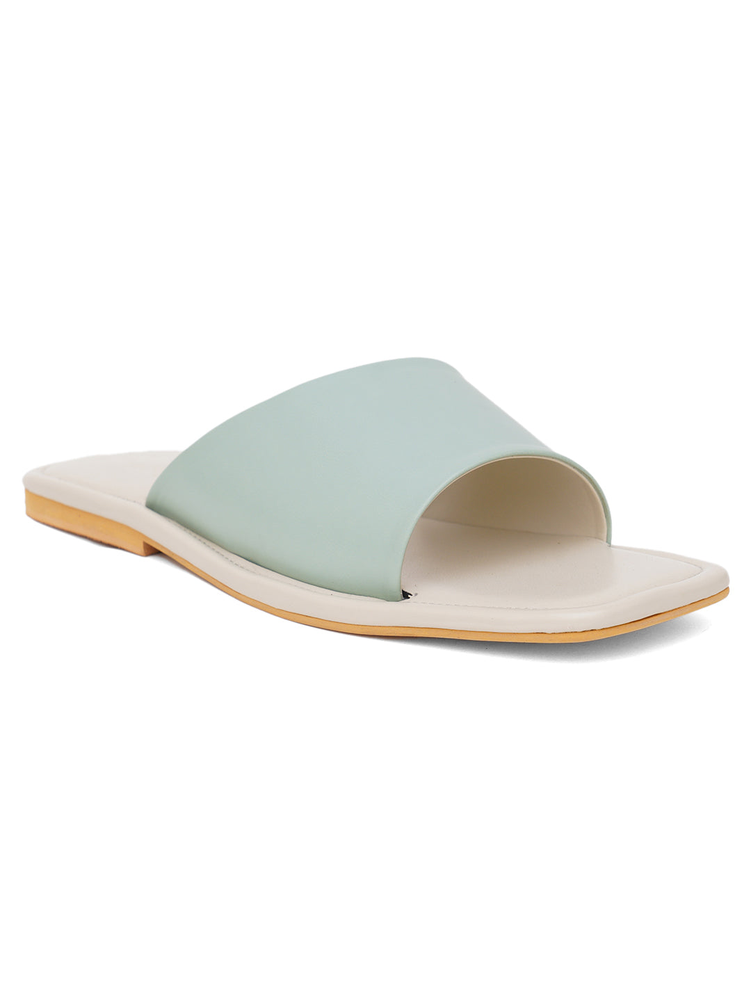 ELANBERG Green Fashion Synthetic Leather  Flats