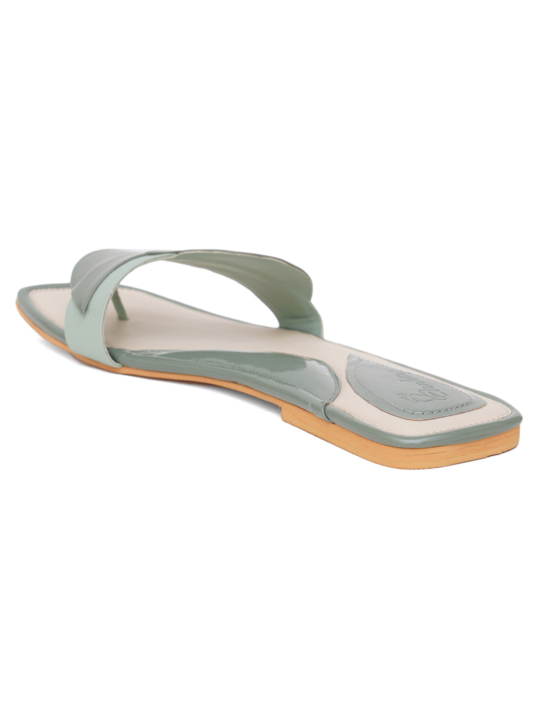 ELANBERG Olive Slip-On Open Toe Flats