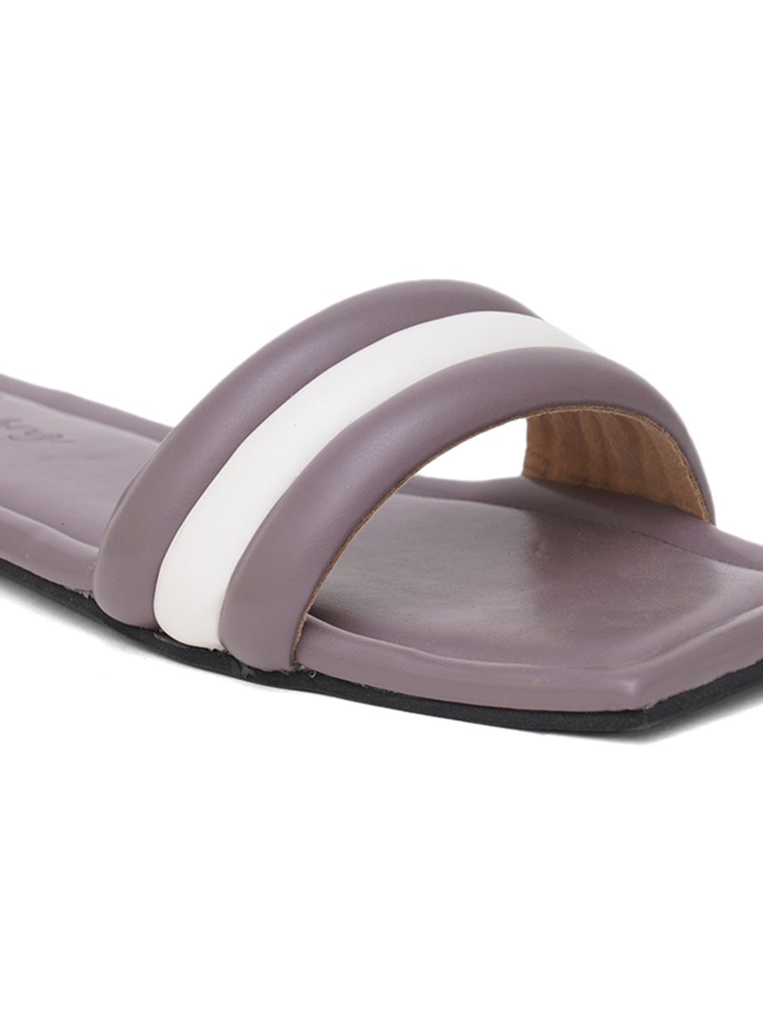 ELANBERG Purple Slip-On Open Toe Flats