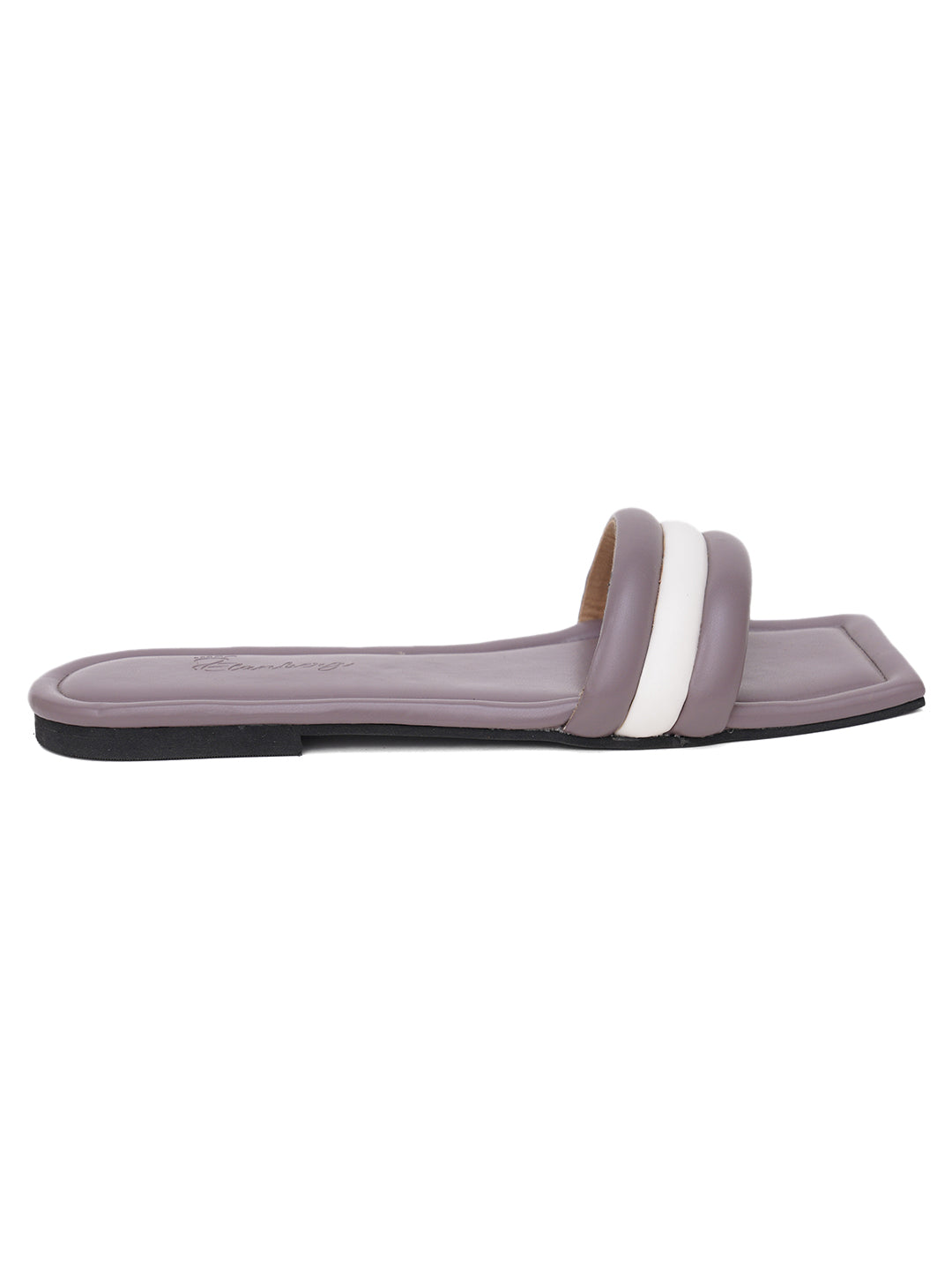 ELANBERG Purple Slip-On Open Toe Flats