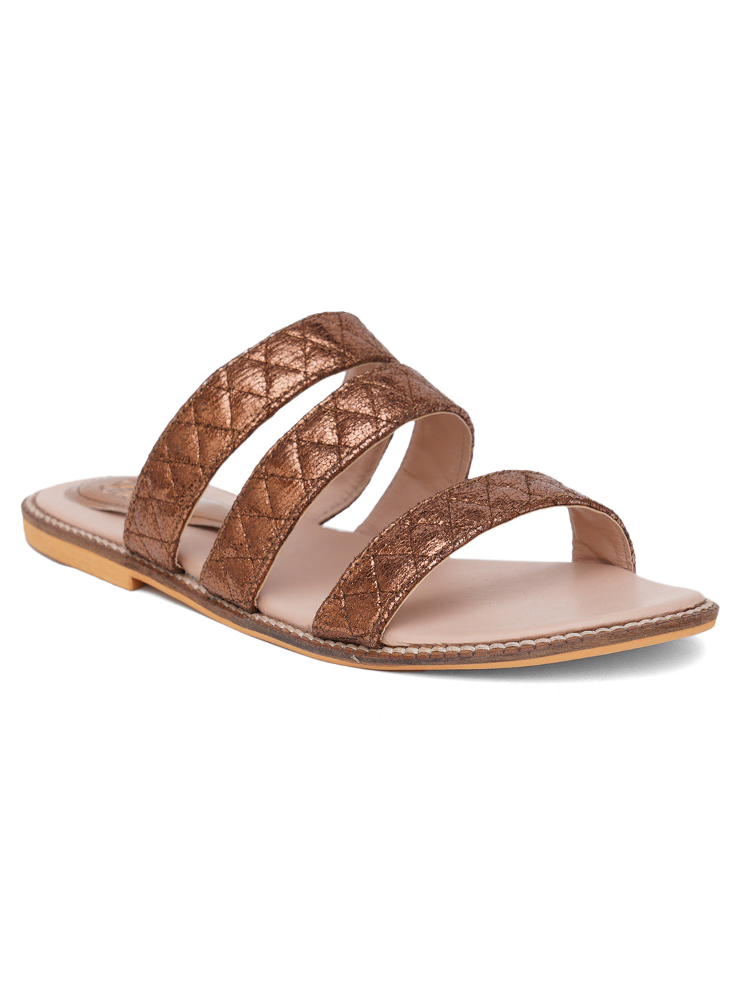 ELANBERG Brown Fashion Synthetic Leather  Flats