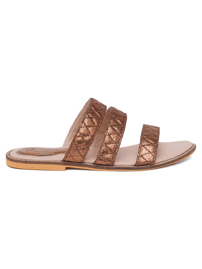 ELANBERG Brown Fashion Synthetic Leather  Flats