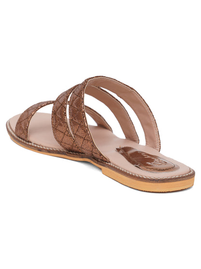 ELANBERG Brown Fashion Synthetic Leather  Flats