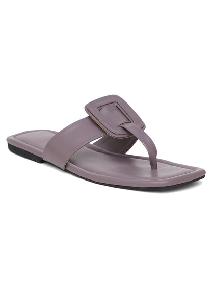 ELANBERG Grey Slip-On Round Toe Flats