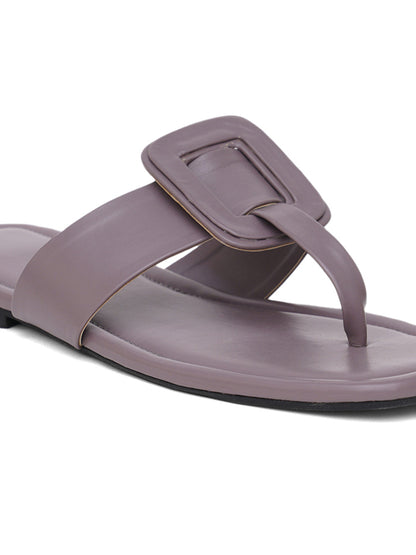 ELANBERG Grey Slip-On Round Toe Flats
