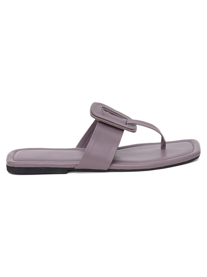 ELANBERG Grey Slip-On Round Toe Flats