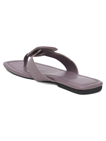 ELANBERG Grey Slip-On Round Toe Flats