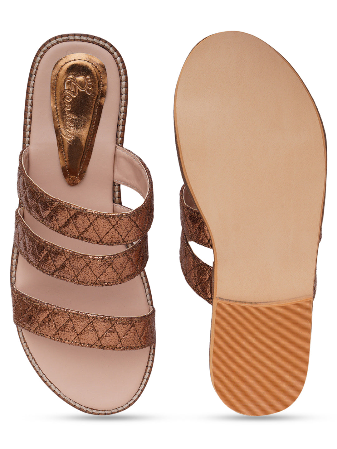 ELANBERG Brown Fashion Synthetic Leather  Flats