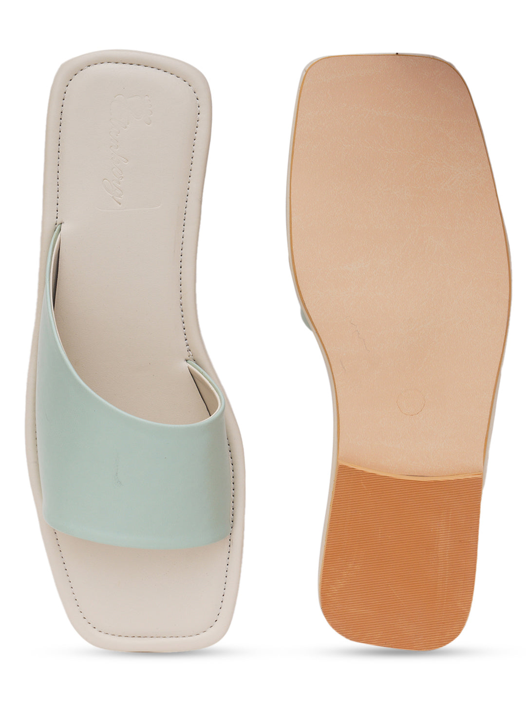 ELANBERG Green Fashion Synthetic Leather  Flats