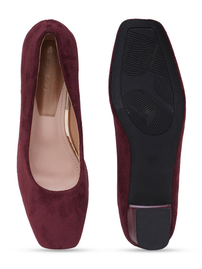 ELANBERG Maroon Casual Closed Back Heels