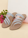 ELANBERG Blue Fashion Synthetic Leather  Flats