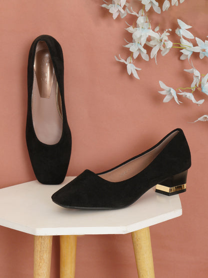ELANBERG Black Casual Closed Back Heels