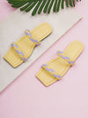 ELANBERG Yellow Slip-On Open Toe Flats