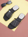 ELANBERG Black Fashion Synthetic Leather Slip-On Flats Summer ELANBERG 